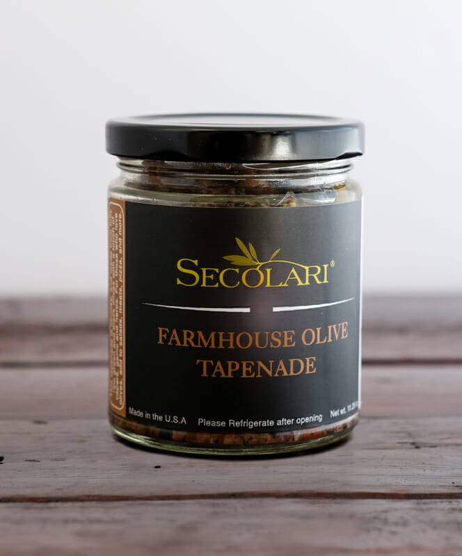 Farmhouse Olive Tapenade, 0.9297 oz , Made from All-natural California Olives on wooden table