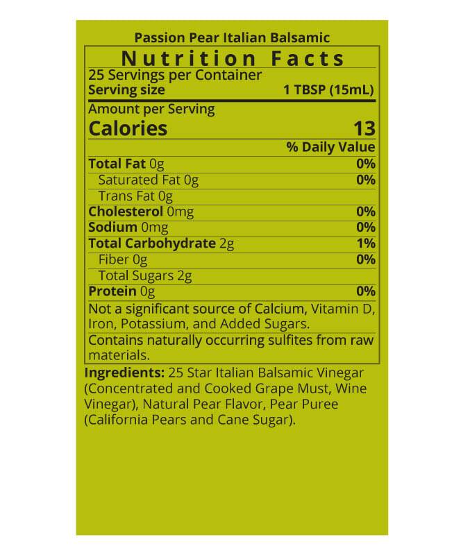 Passion Pear Balsamic Vinegar, 375ml, Mildly Sweet with Gentle Flavor image 2